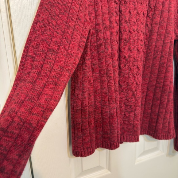 Karen Scott Women’s Peppered Red Pullover Cable Knit Sweater Small 100% Cotton - Picture 8 of 8